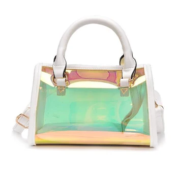 

SENTCHARM Fashion Female Handbag High Quality PU Leather Transparent Women Shoulder Crossbody Bag Jelly Chain Candy Color LT180