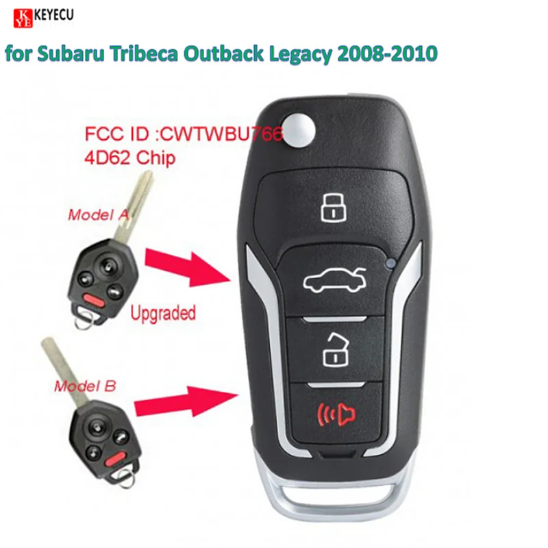 Keyecu Intelligent Upgraded Flip Remote Car Key Fob 4btn 433mhz 4d62