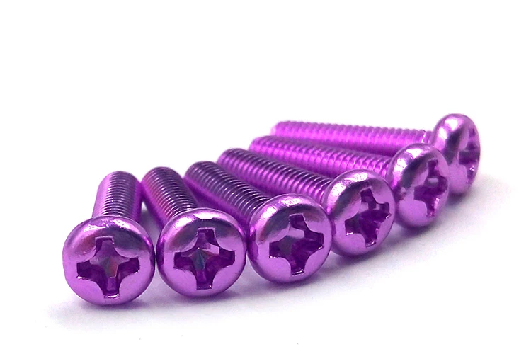 M3 Aluminum Alloy Color Phillips Screws Round Head Bolts Cross Slot