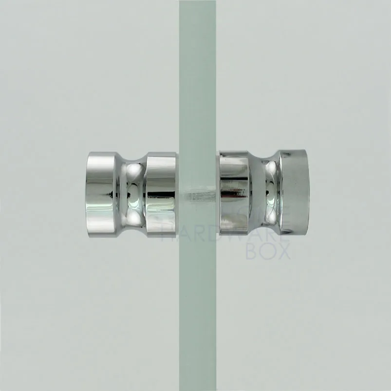 Shower Glass Door Knob Chrome Plated Back To Back Polished Metal