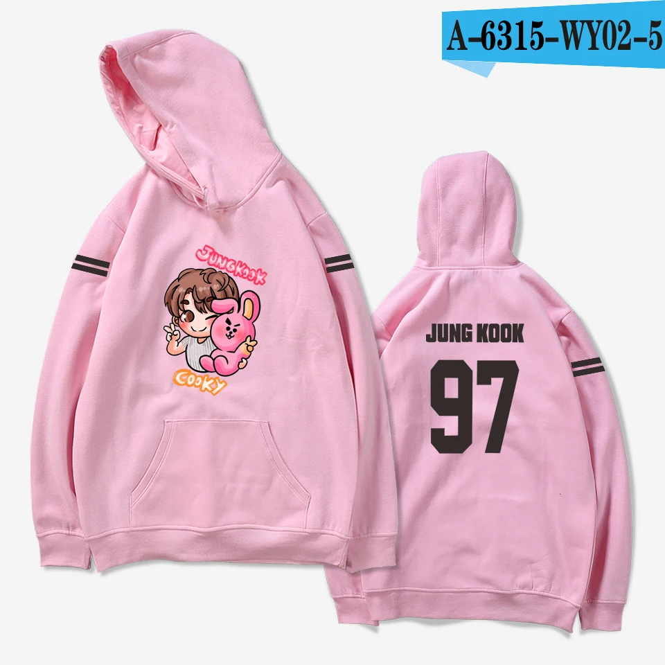 aikooki hoodies women Bangtan Boys Kpop idol Hoodies Sweatshirts Autumn Streetwear Fans Hoodies Cap Casual Clothes Plus Size - Цвет: pink