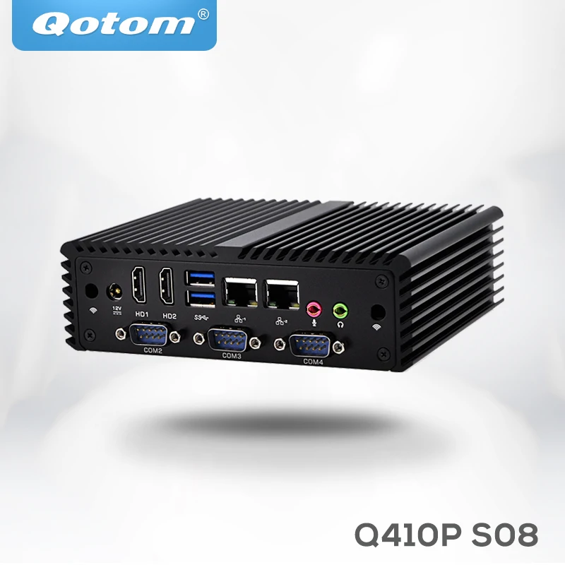 Qotom Dual Lan 4* COM мини-ПК Q410P с процессором 3215U(2 м кэш, 1,70 ГГц, Broadwell), применяется к POS systerm, промышленный ПК