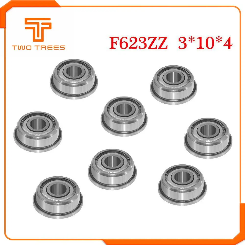 10 шт. фланцевые шариковые подшипники F604ZZ F623ZZ F624ZZ F625ZZ F684ZZ F688ZZ 3D принтеры части глубокий паз шкив колеса алюминиевая часть