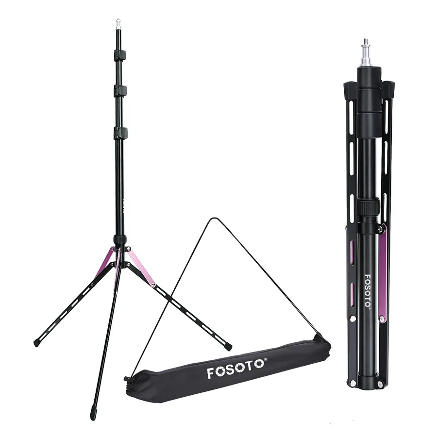 

Fusitu FT-190 Photography Tripod 75inch/191cm Light Stand for Smart Phone Mount and Ring Light Video Portrait Softbox Background