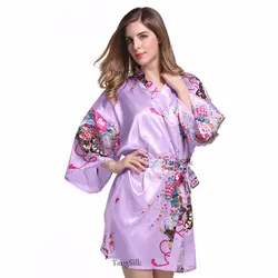 Новинка; Лидер продаж Женская атласная короткая ночная рубашка пижамы китайский Для женщин халат платье подружки невесты платье кимоно