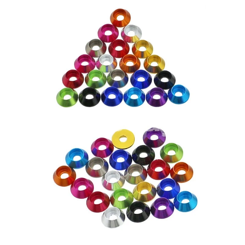 

1000PCS Multi-Color M2 M2.5 M3 M4 Aluminum Socket Hex Cup Head Washer Screw Bolt Washer gasket 2MM - 4MM 1000PCS/LOT *BT686-729