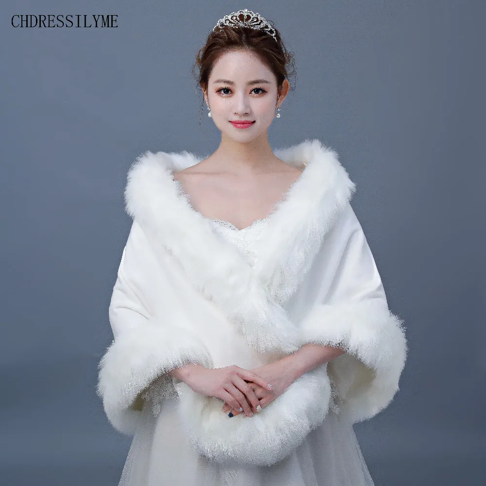 

Elegant Winter Bridal Wraps Fur Shawl Wedding Bridal Jacket wedding jacket