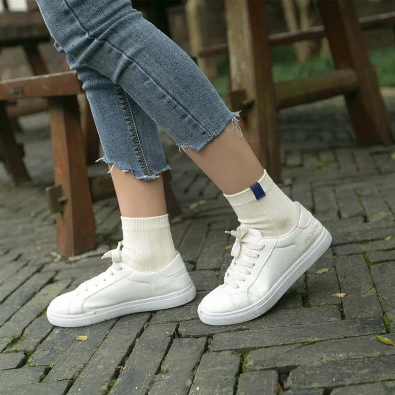 

Winter Women Vintage Patchwork Stripe Crew Socks Japanese Female Ladies Retro Colorful Warm Thermal Knitting Sock Warm