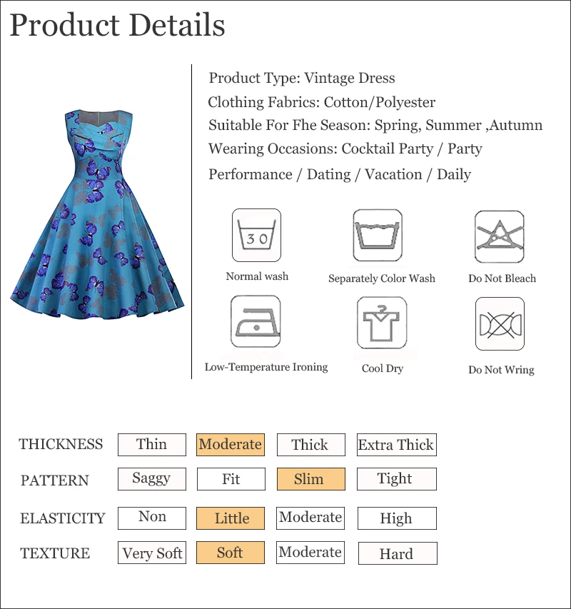 Kostlich Butterfly Print Autumn Dress Women 2017 Blue Audrey Hepburn 50s Vintage Dress Swing Rockabilly Elegant Party Dresses (18)