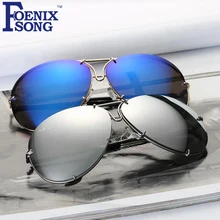 FOENIXSONG Marca Aviator Gafas de Sol De Los Hombres UV400 Gafas de Sol Del Marco Del Oro de Las Mujeres Piloto Mujer Vintage Oculos Masculino