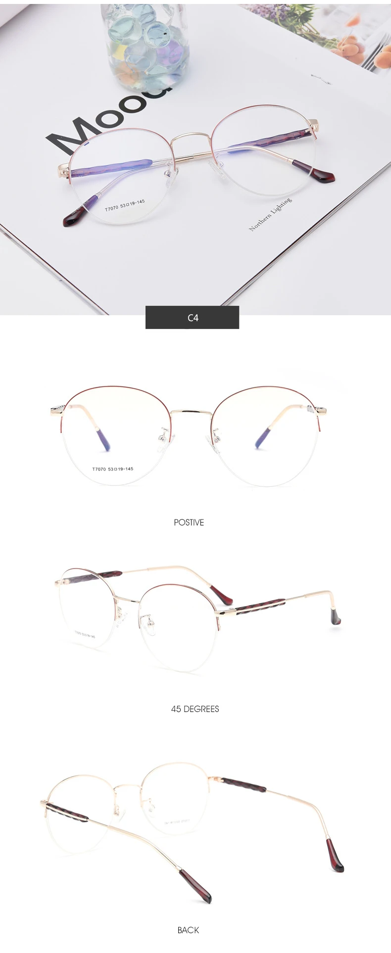 Корейские ультралегкие круглые очки оправа женские голубые легкие очки для компьютера Ретро прозрачные очки для чтения защита PG0060