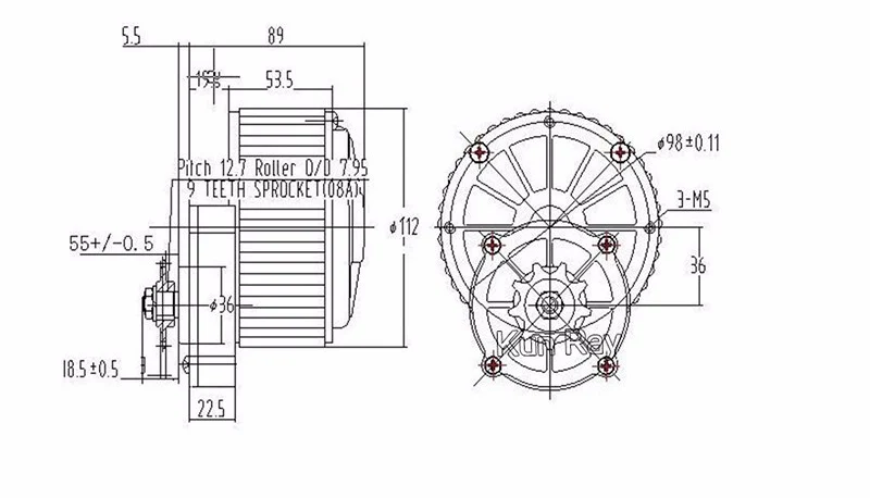 Best Electric Bike Motor 24V 36V 450W Brushed DC Motor Bicycle Conversion Kit Rear Drive Engine For Bike Scooter Parts MY1018 5