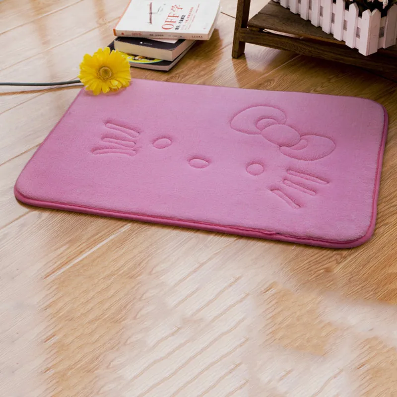 

Thick Coral Velvet Carpet Hello Kitty Child Crawling Bath Mat Anti-slip Mat for Kitchen Bathroom Living Room Carpet