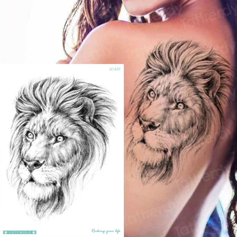 Тигр череп Леопард Дракон водонепроницаемый временные татуировки наклейки волк Животные татуировки для боди-арта рука мужчины поддельные тату большой сексуальный