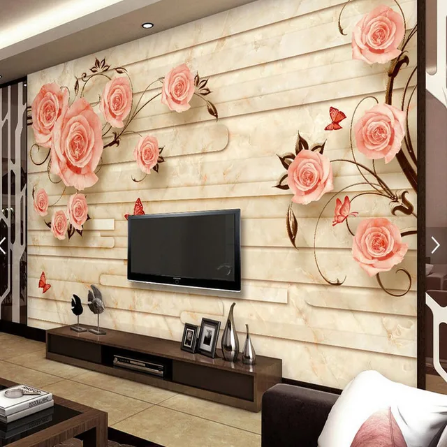 European Marble Contact Paper Fl Photo Wallpaper For Tv European Marble Contact Paper Fl Photo Wallpaper For Tv Backsplash Papier Peint Feuillage Wall Decor