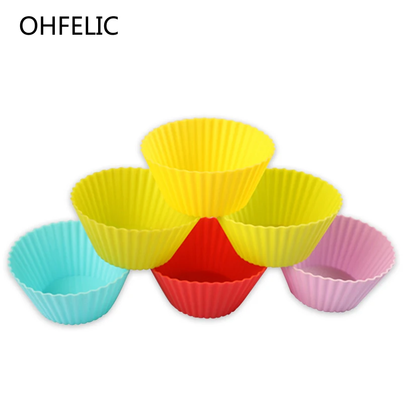 

5PCS/lot Silicone Cake Cup Round Shapes Baking Molds Jelly Pudding Mold Circler Unique style Cake Tool Kitchen Accessory