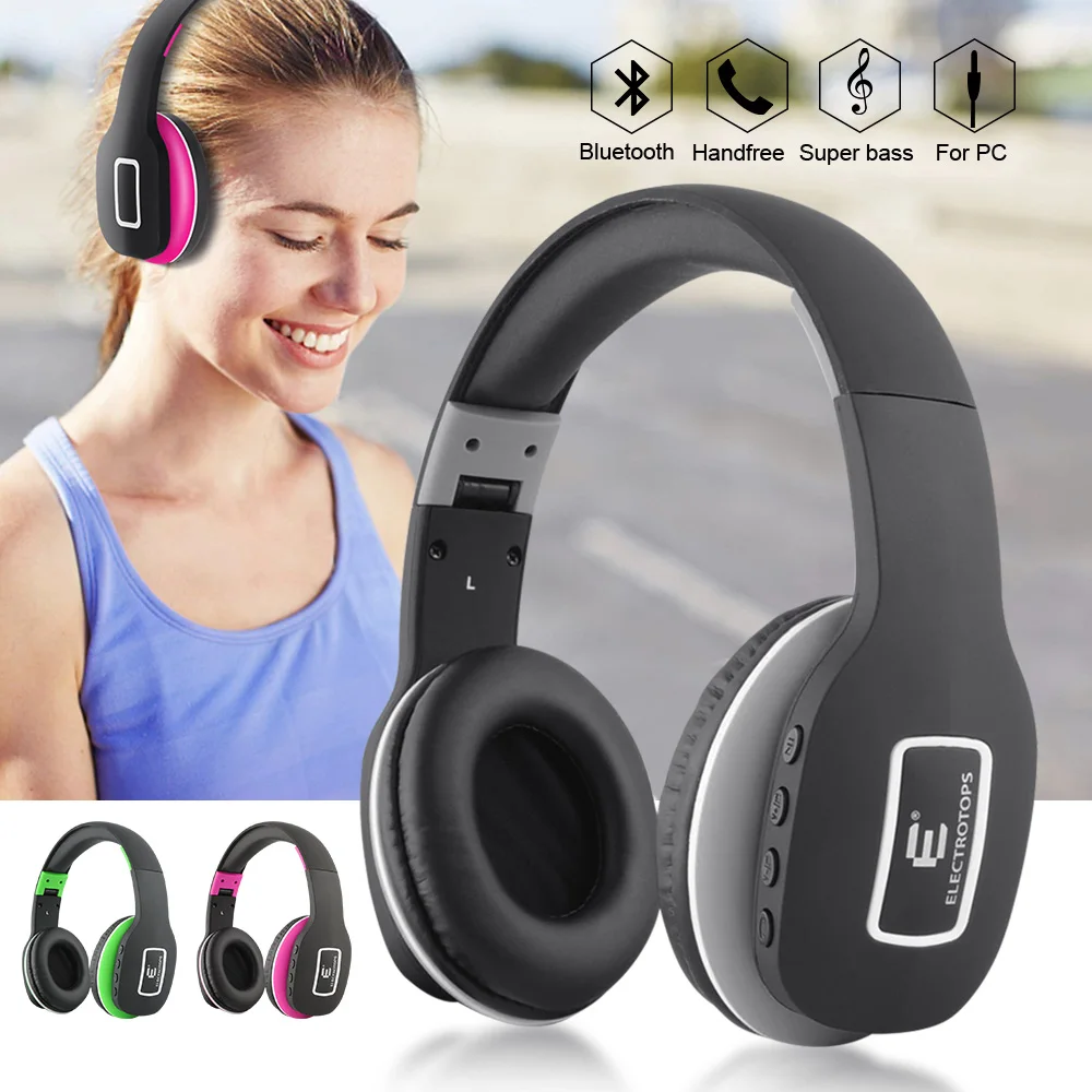 

Foldable V4.1 Wireless Bluetooth Headphones Headset 3D Music Sound+Mic Handfree