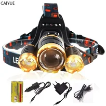 LED Headlamp zoom Headlight 10000LM XML T6 LED zoomable Rechargeabl Head Lamp lighting light 4-mode flashlight torch for Camping