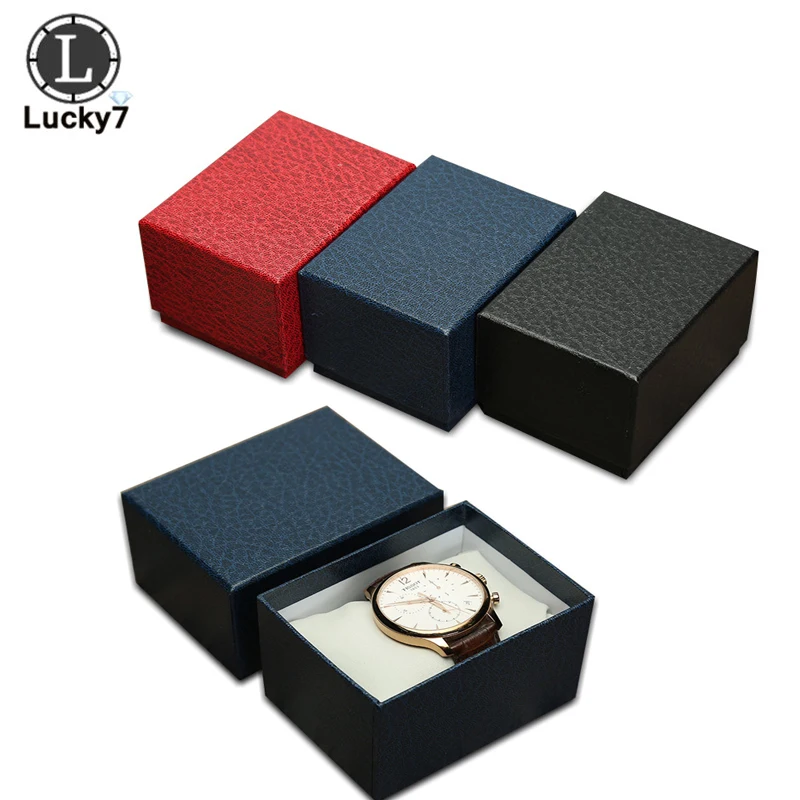 

Wholesale Black Leather Watch Box Bracelet Jewelry Box Man Watch Gift Box Showed Case Factory Direct