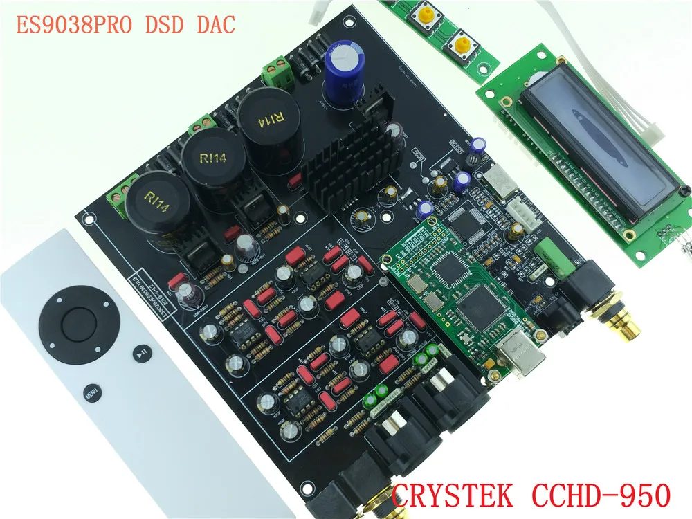 ES9038 ES9038PRO HIFI аудио DAC декодер собранная плата+ Обновление до CRYSTEK CCHD-950+ пульт дистанционного управления+ Amanero USB