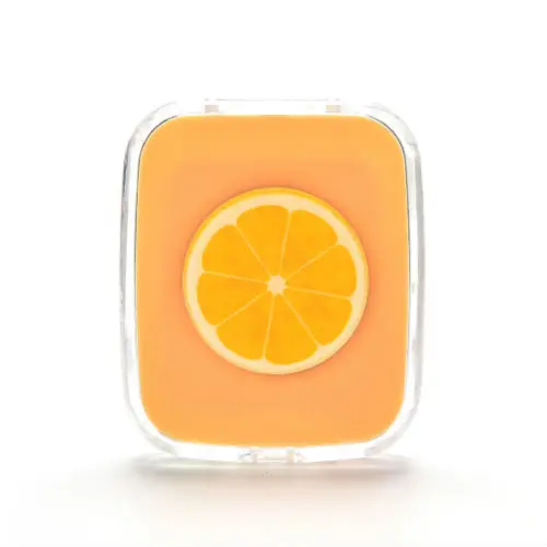 4 стиля прекрасный дорожный Карманный чехол для хранения контактных линз контейнер фруктовый стиль квадратная коробка для линз с зеркалом 1 шт - Цвет: Orange