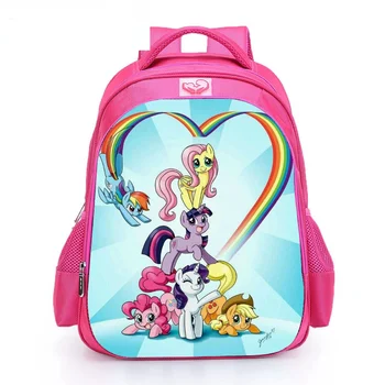 

2019 new my little pony backpacks unicorn cute cartoon student schoolbag baby girls shoulder book bags Large-capacity