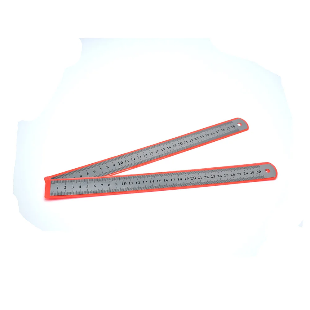 1pc 30cm stainless steel silver straight ruler measurement ring tools
