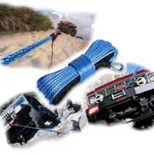 Chuang Qian Nylon Synthetic Winch Cable Rope with Sheath for SUV ATV UTV Winches Truck Boat Ramsey Car 1/4 x 50' 7500LB 3000lb heavy duty recovery electric atv utv rope cable winch wireless remote truck boat trailer lifting sling dc 12v