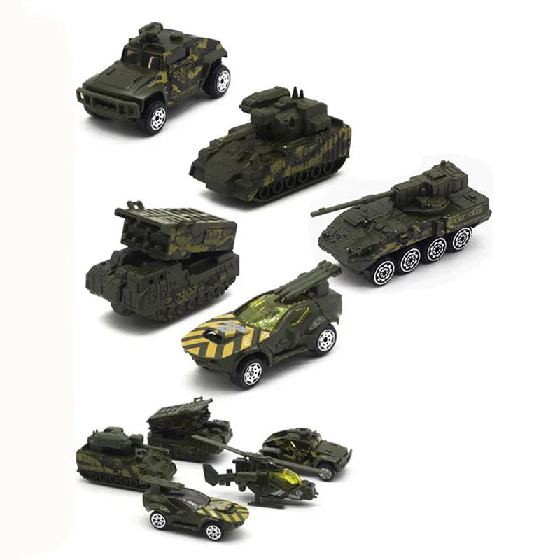 5 шт. набор модель военного танка Горячая 1: 64 сплав автомобиль дети обучающая игрушка автомобиль Рождественский подарок на день рождения Модель: случайный