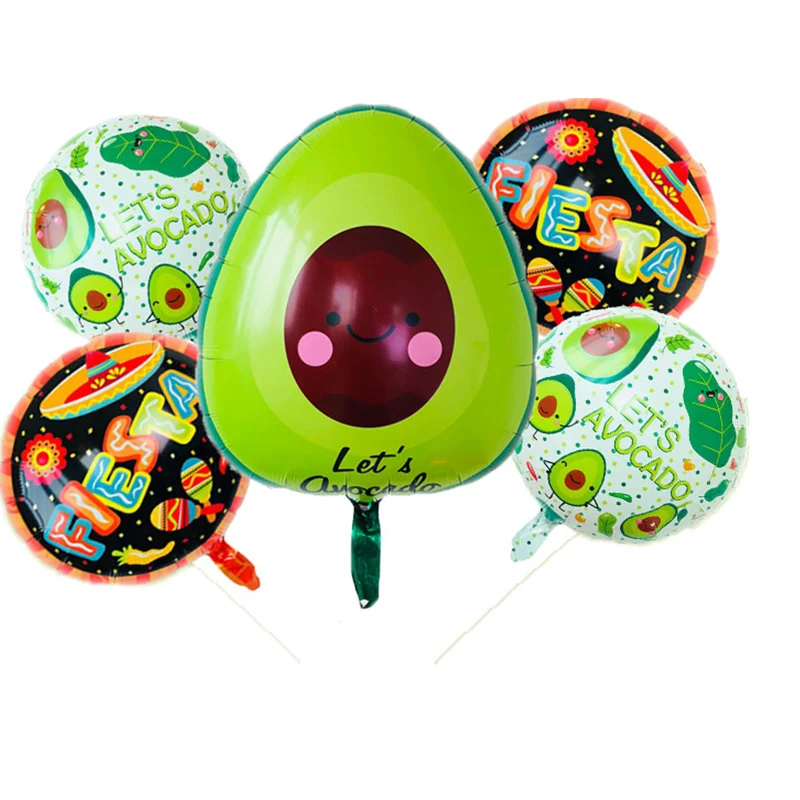 5pcs fiesta party decorations globos Mexico avocado foil balloons birthday air balloons baby shower party decoration ballons (1)