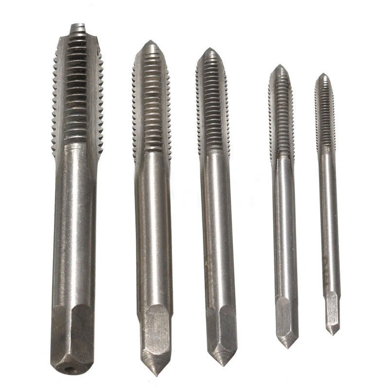 5PCS HSS M3 M4 M5 M6 M8 Machine Hand Screw Thread Metric Plug Tap Drill Set Drilling Power Tools