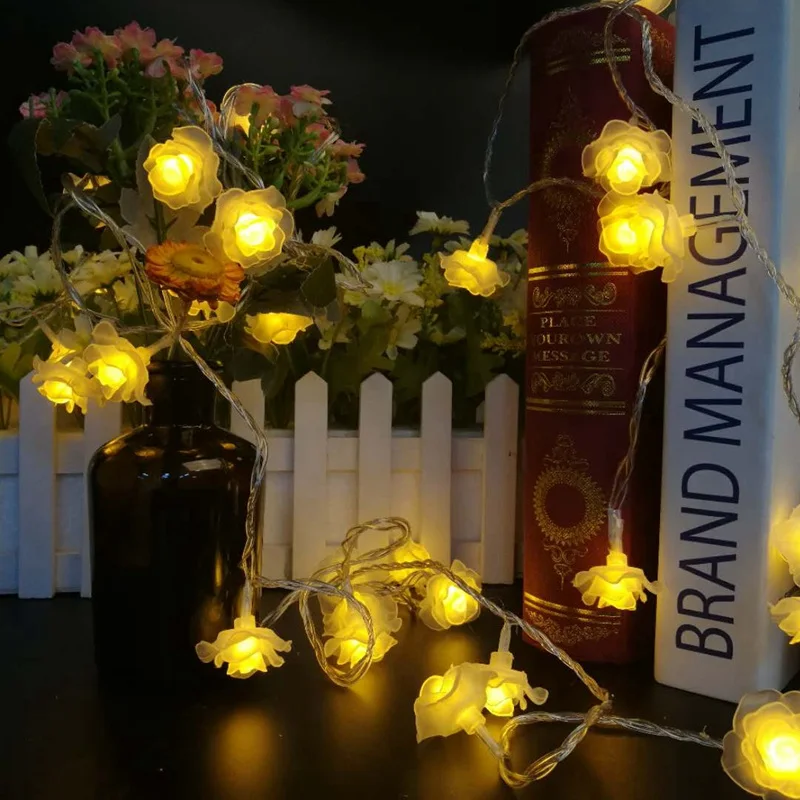 

10m 80leds Rose LED String Lighting nightlight Multi Valentine' Day Flower Party Wedding Christmas Fairy Decor with 220V EU Plug