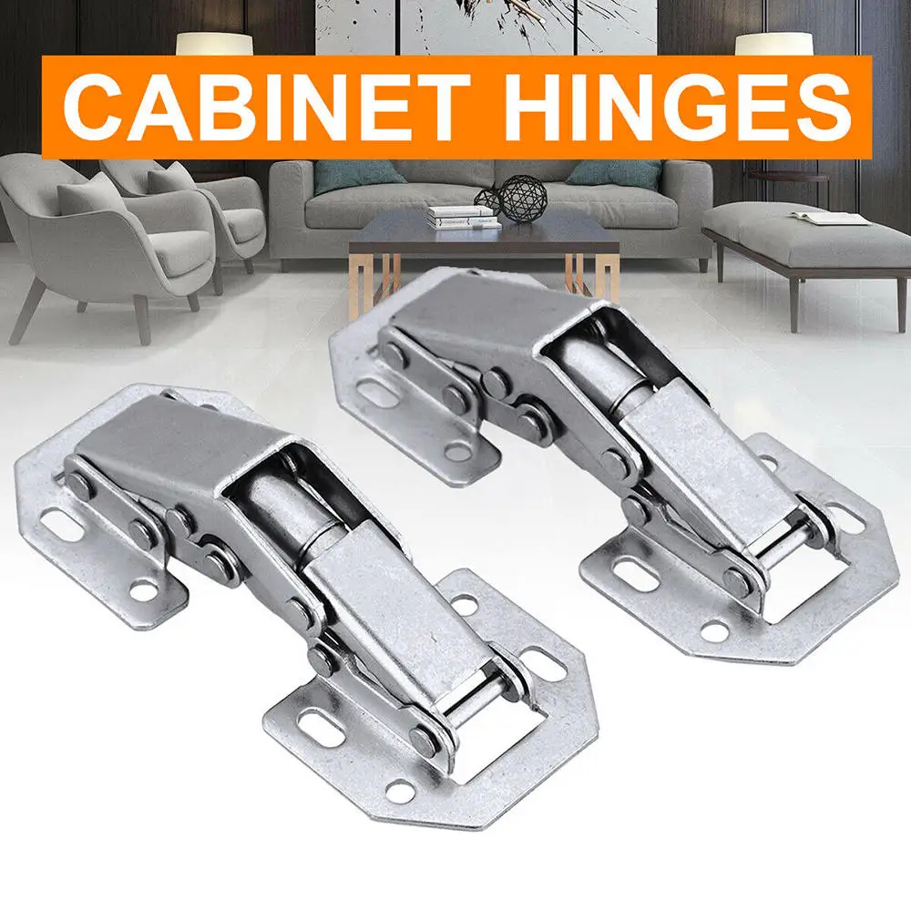 2Pcs 3 Inch 90 Degree Door Hinges Easy Mount Concealed Kitchen Cabinet Cupboard Sprung Door Hinges Home Improvement