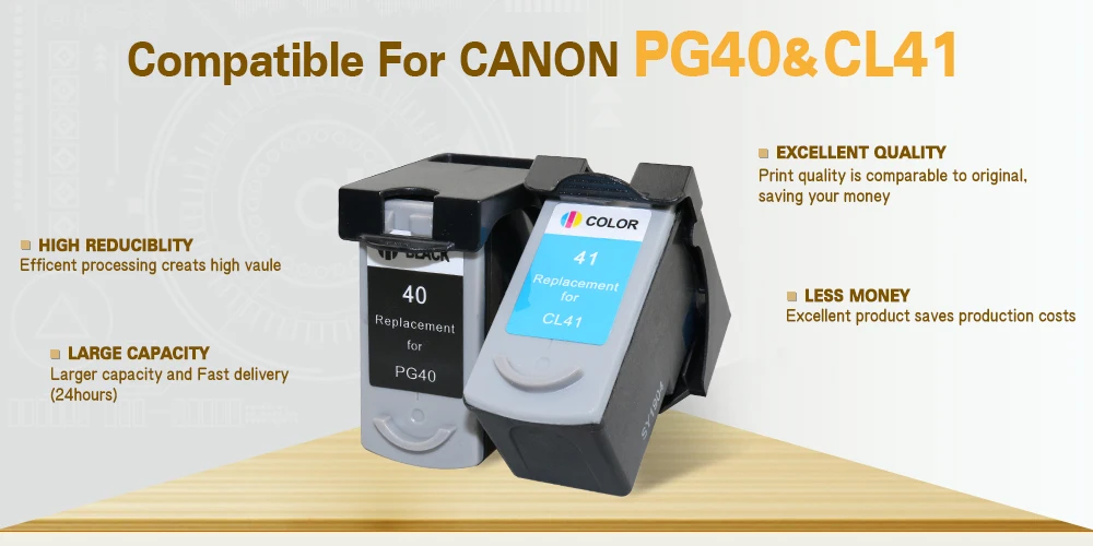 1BK для PG-40 CL-41 совместимый чернильный картридж для PG40 для Canon Pixma MP180 MP190 MP210 MP220 MP450 MP470 принтер