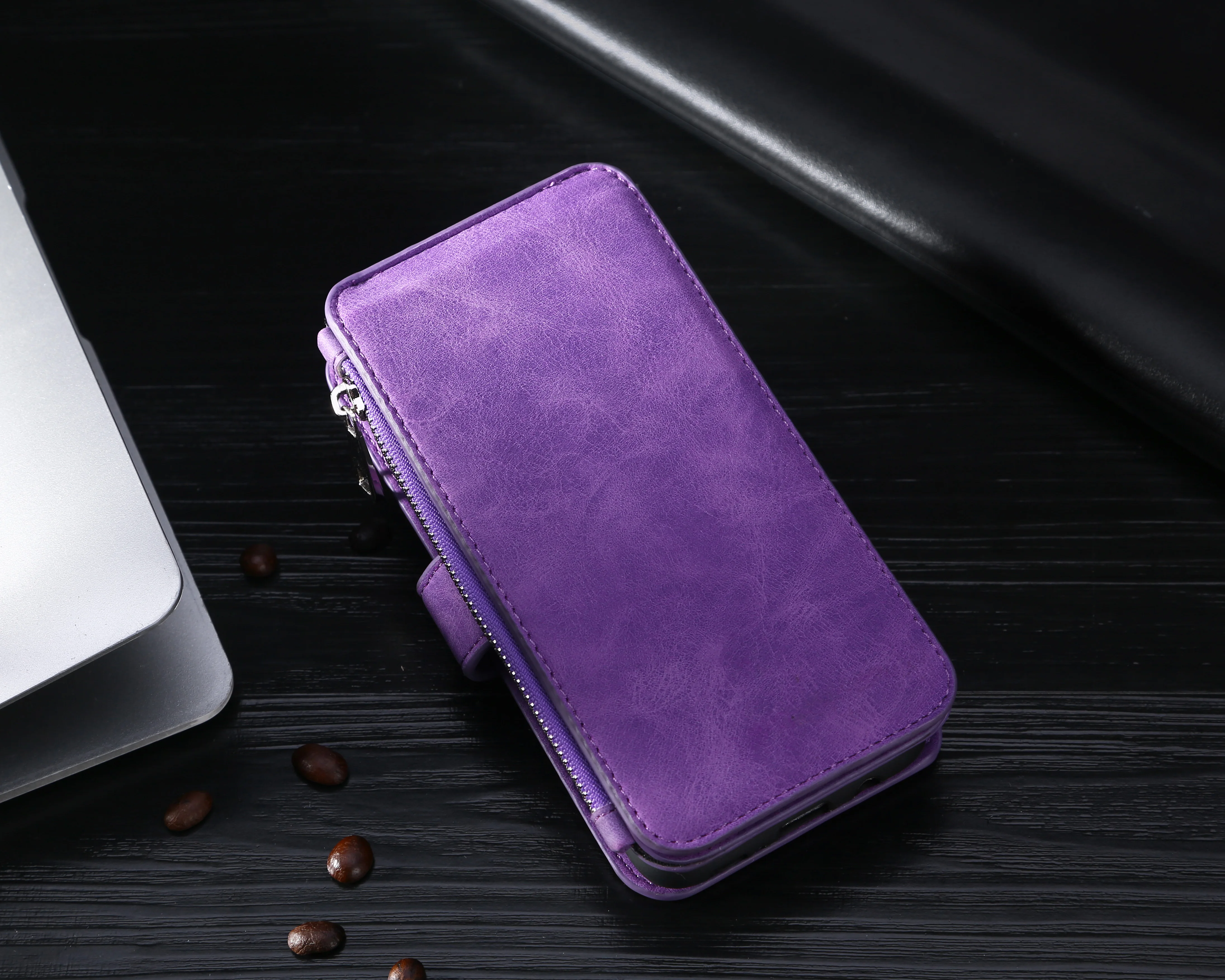 

Detachable Adsorption TPU Business Wallet Multifunctional Zipper Wallet Leather Wallet Cover Flip phone Case for Samsung note 8