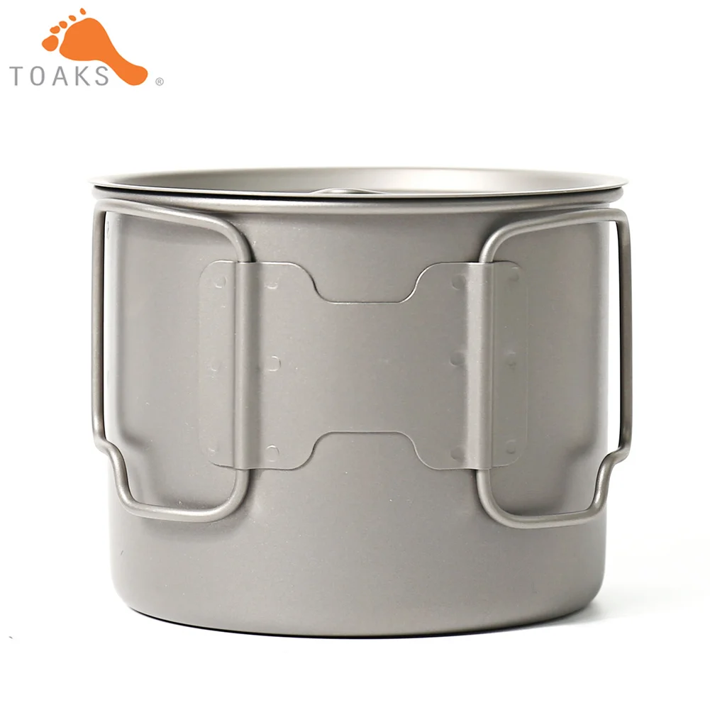 TOAKS olla-550 de titanio puro taza ultraligero al aire libre de taza con tapa y mango plegable de Camping de utensilios de cocina 550 ml 100g