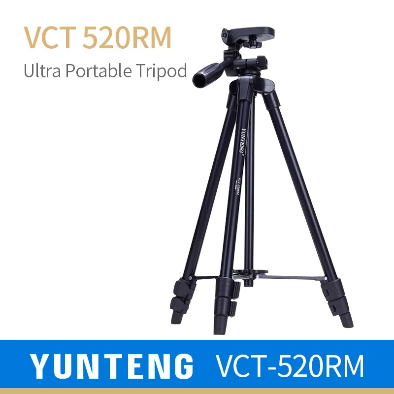

Yunteng 520 ultra Portable Tripod 3 Way Head bag for camera DV Binoculars Phone single micro camera phone handy tripod