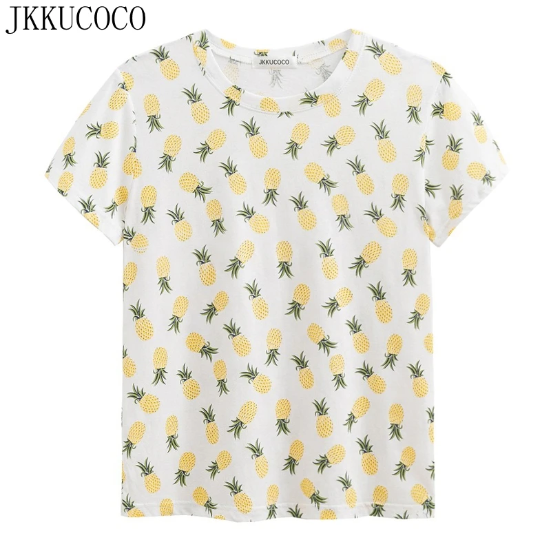 JKKUCOCO Little Pineapple Print tees 