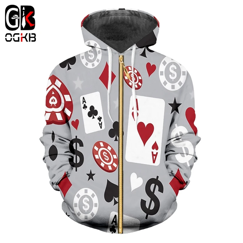 OGKB Hoodies Men/women Hooded Casual Winter Coat Print Poker 3d Sweatshirts Coat Zipper Cardigan Hoody Long Sleeve Hooded Jacket OGKB Hoodies Men/women Hooded Casual Winter Coat Print Poker 3d Sweatshirts Coat Zipper Cardigan Hoody Long Sleeve Hooded Jacket