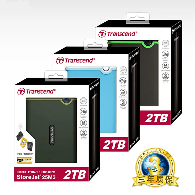 Transcend 2 ТБ StoreJet M3 военный дропшиппинг протестированный USB 3,0 внешний жесткий диск высокая скорость 2," USB 3,0 HDD жесткий диск устройства для хранения