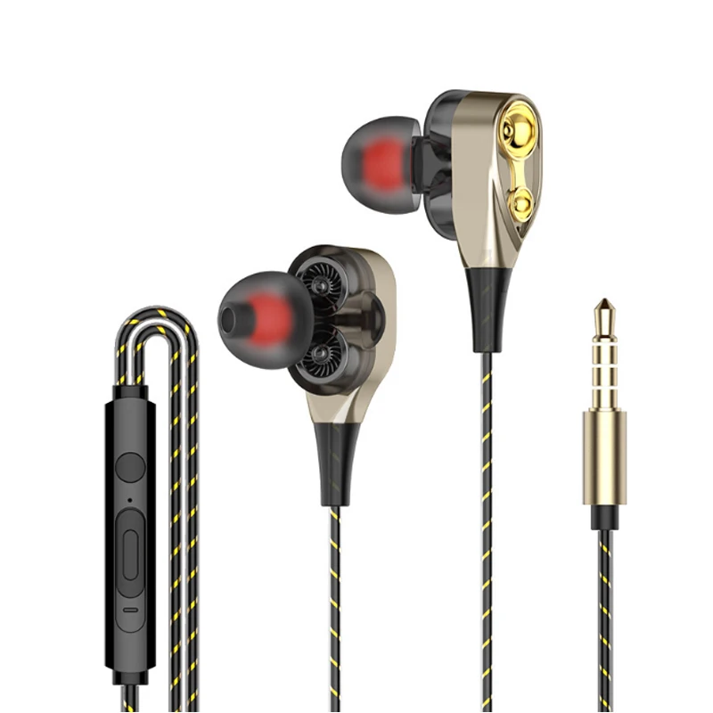 

In-Ear 4 Speakers Magnetic Wired Stereo Earphones High Deep Bass Dual Drive Headset Earbuds Earphone For Xiaomi Huawei Samsung