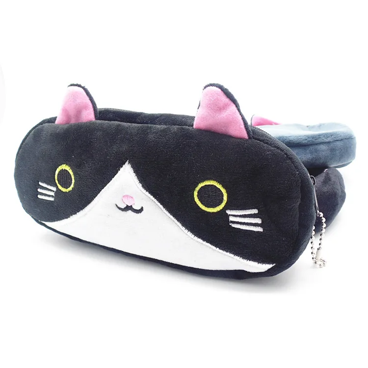 Plush Pencil Case School Supplies For Girls Stationery Office Cute Kawaii Cartoon Cat Pen Bag pouch kits Kids Gift Makeup bag (4)