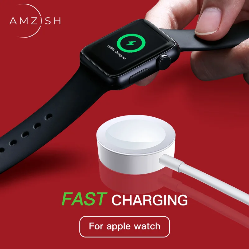 

amzish Magnetic Wireless Charging For Apple Watch Charger 4 3 2 1 Universal USB Charge Pad For iWatch Charger With Cable