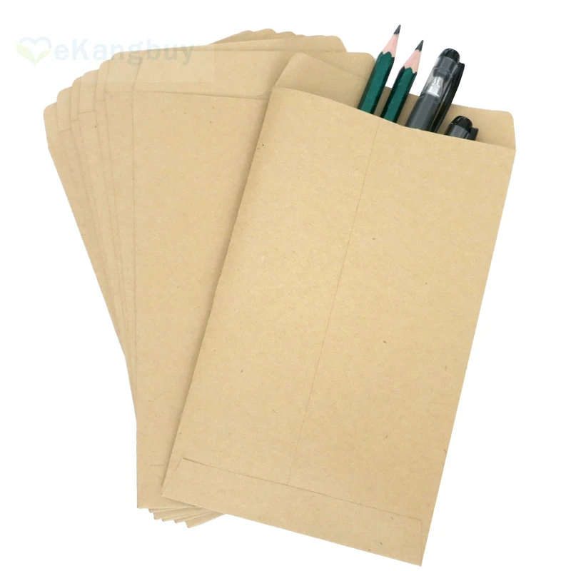 50pcs Blank Kraft Paper Envelope PostCard Cash Stationery Storage Paper Envelope Bag multi sizes