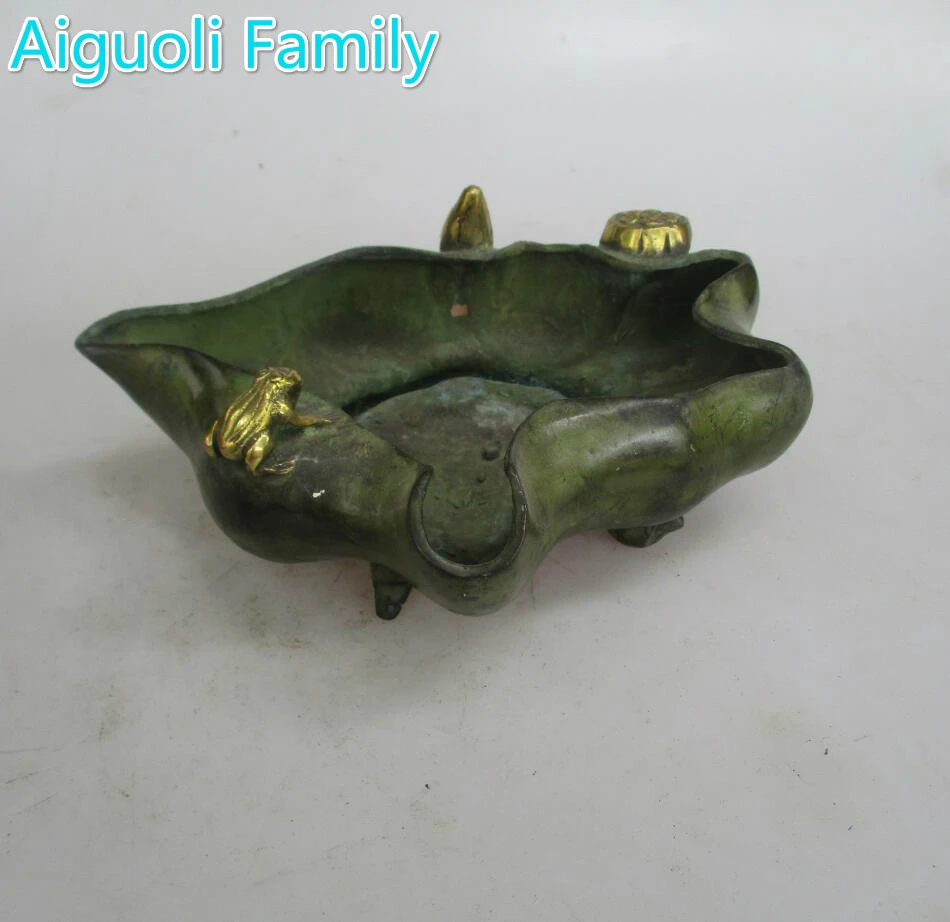 

AAA+Rare Chinese Old Bronze Carved lotus Pen wash Pot /Art Pot Craft For Home Decoration Antique Collection