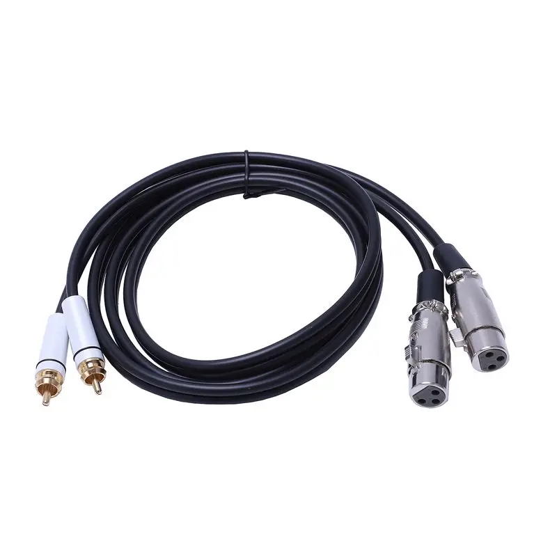 Двойной Женский XLR к RCA кабель сверхмощный 2 Мужской Соединительный HIFI стерео