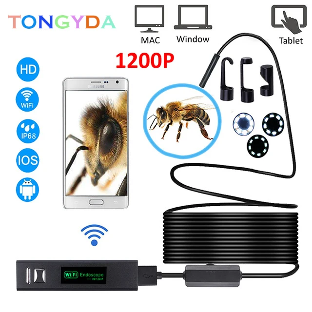 Hd-эндоскоп 5 мм USB эндоскоп камера с 6 светодиодный 1/1. 5/2/3 5/5 м/10 м мягкий кабель