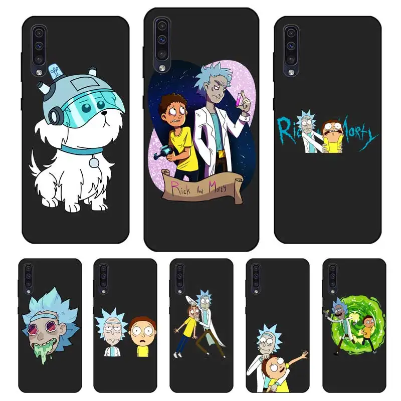 P182 Rick And Morty Black Silicone Case For Samsung Galaxy A6 A7 A8 A9 A10 A30 A40 A50 A60 A70 A80 A90 5G A20E Plus |