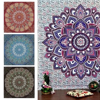 

Foral India Tapestry peacock Printed Wall Decoration Blankets Carpet Mandala Tapestry Wall Hanging India Retail