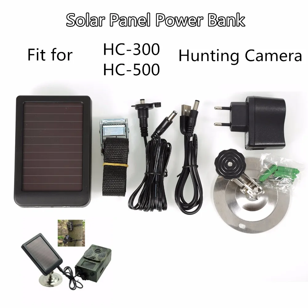 

Suntekcam HC300M HC350M HC550M HC550G HC700G External Solar Powered Panel Charger for Hunting Camera Photo Traps Power Supply